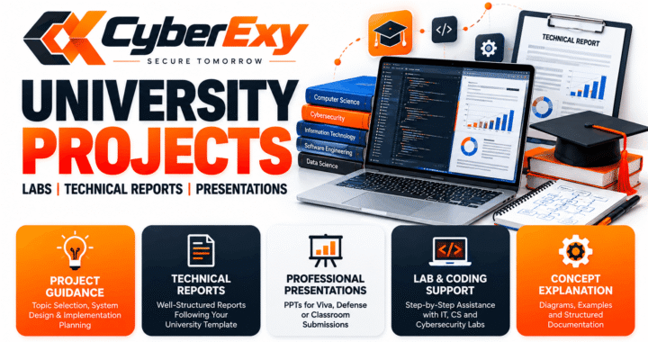 University Project Guidance, Technical Reports and Presentations - Cyberexy